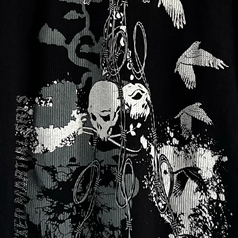 American Apparel UNCAGED MMA Ribbed Tank Top Black Skull Graphic Made USA L - Picture 4 of 8